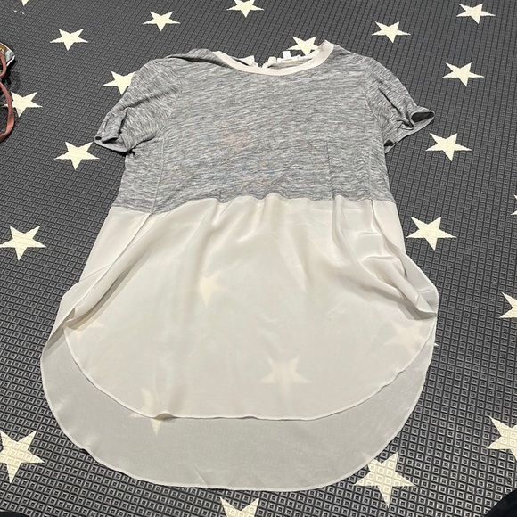 Wilfred Tops - Grey and cream blouse with silk